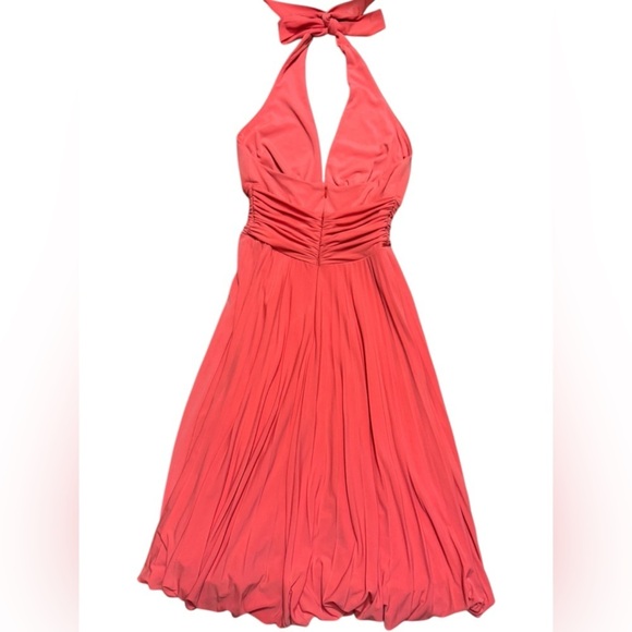Old Hollywood Marilyn Monroe Bubble Skirt Dress  Vintage CACHE Orange Coral Sz 2 - Picture 3 of 14